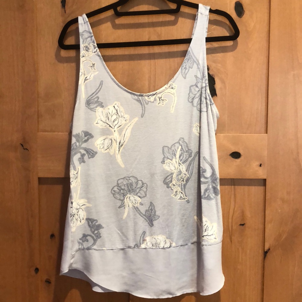Partially sheer tank top